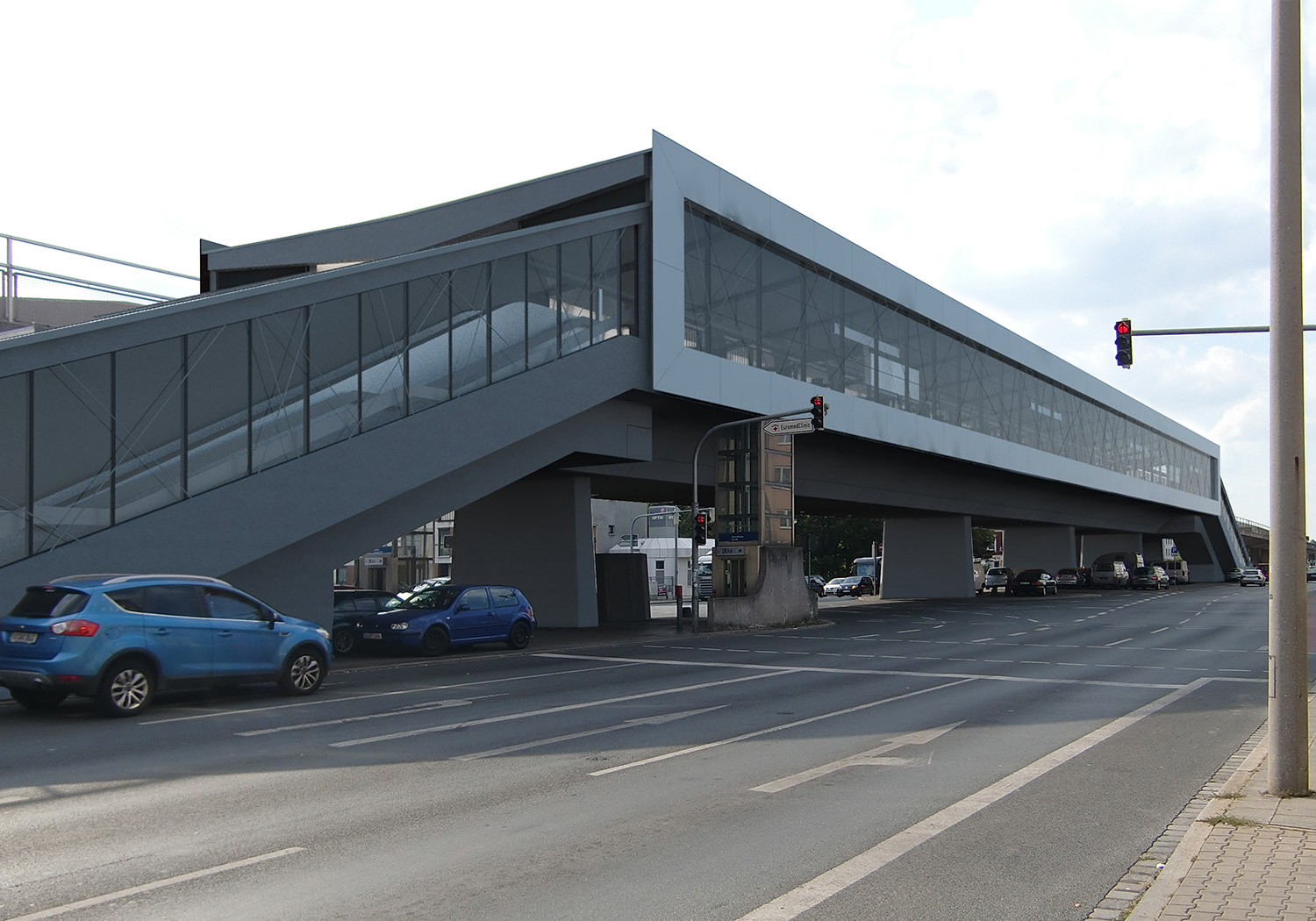 Thema beim U-Bahnhof Muggenhof ist vor allem die Wirkung im Stadtraum (Visualisierung)