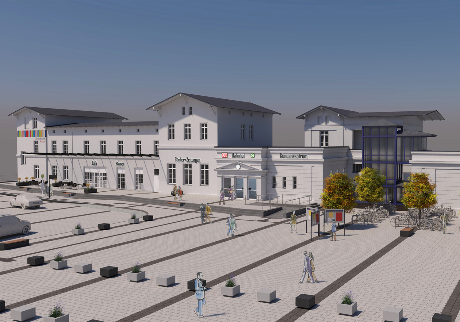 Für den Bahnhof Bernau b. Berlin wurden erste konzeptionelle Ideen entwickelt und visualisiert